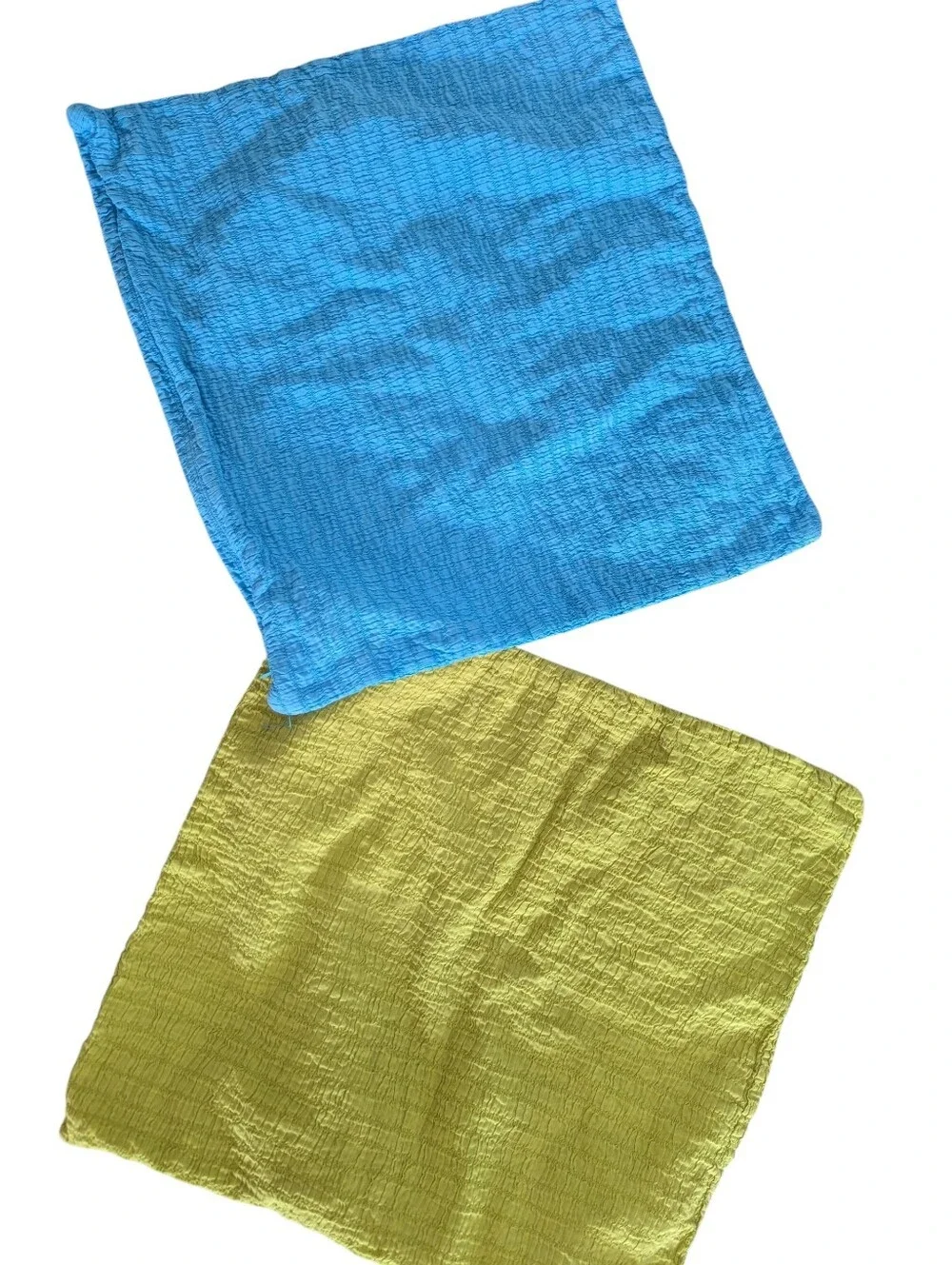 Crate & Barrel Echo Set of 2 Pillow Covers Green Blue 18